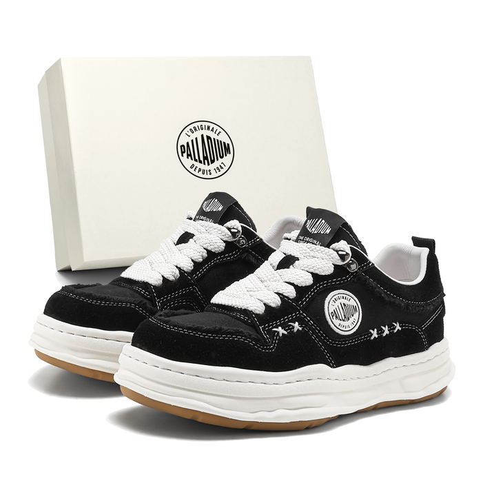 Palladium Summer Suede Retro Fashionable Trendy Melted Sole Shoes Personalized Brushed Fringe Thick Sole Height Increase 5cm Anti-Slip Wear-Resistant Breathable Sports Casual Commute Street Hip-Hop Skateboard Couple Skate Shoes Men's