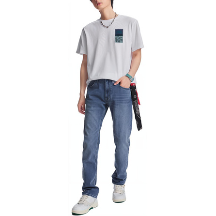 Lee Standard Straight-Leg Ice-Cool Zipper Jeans Men's Light Blue