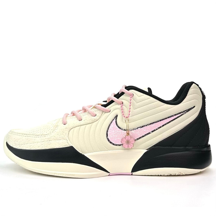 [Custom Sneakers] Nike Ja 2 'Pink Cherry Blossom Breeze' Comfortable Versatile Wear-Resistant Low-Top Basketball Shoes Unisex White