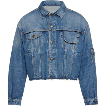 Maison Margiela Short Raw Hem Long Sleeve Denim Jacket Men's