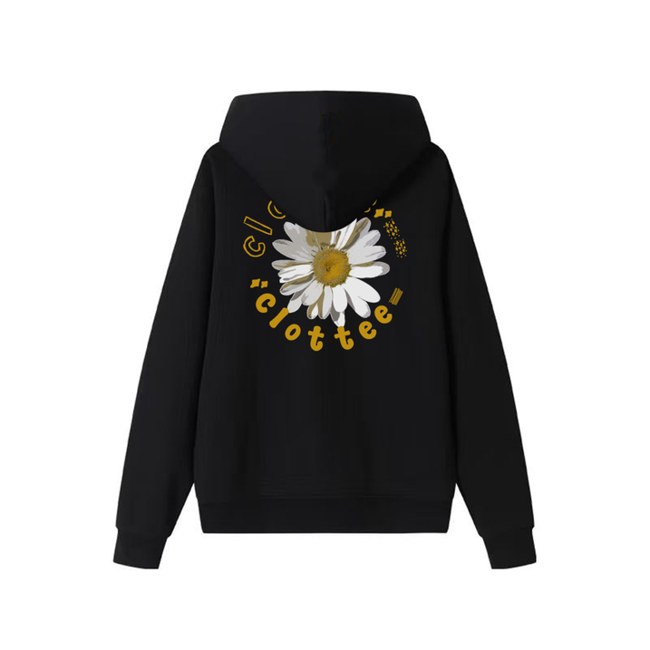 CLOT X CLOTTEE Pure Cotton Autumn Winter Daisy Print Skin-Friendly Comfortable Versatile Couple Half-Turtleneck Casual Hooded Street Style Floral Pattern Minimalist Fashion High Quality Sweatshirt Unisex