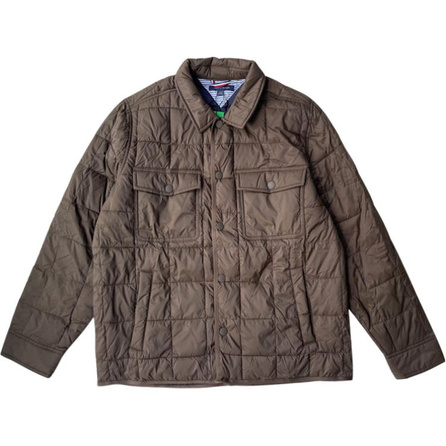 Tommy Hilfiger Dual Chest Pocket Solid Color Comfort Waterproof Turn-Down Collar Long Sleeve Jacket Coat Men's Brown