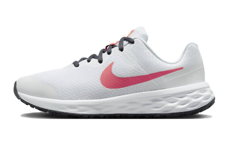 Nike REVOLUTION 6 GS Anti Slip Wear Resistant Low Top Kids' Running Shoes White Grade School