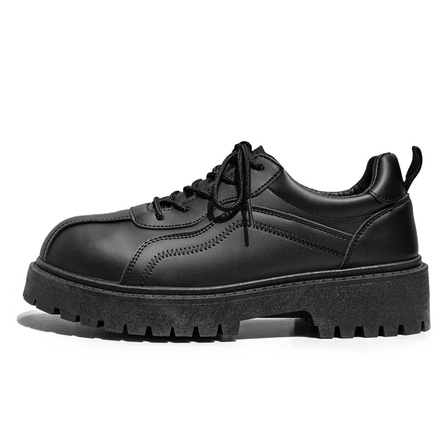 JKEM Derby Shoes Niche Trendy Classic Versatile Thick-Sole Height-Increasing British Martin Hong Kong Style Business Casual Leather Shoes Men's