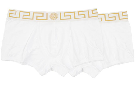 VERSACE Greca Border Trunks 2 Pack 'White/Gold'