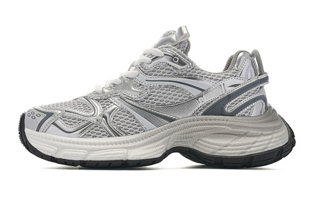 EBLAN Cushioning, Slip Resistant, Lightweight, Height Enhancing Low Top Chunky Sneakers Unisex Silver