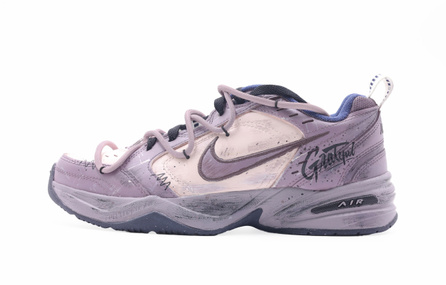 [Custom Sneakers] Nike Air Monarch 4 Green Purple Wrap Comfortable Versatile Trend Low-Top Dad Shoes Unisex