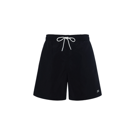 CELINE Solid Color Mid-Rise Drawstring Straight Leg Casual Shorts Men's Black