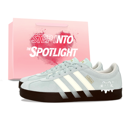[Custom Sneakers] adidas Vl Court Classic Lime Sea Salt Special Gift Bag Sweet Girl Youth Campus Gentle Cute Couple Girlfriend German Training Shoes Unisex Blue