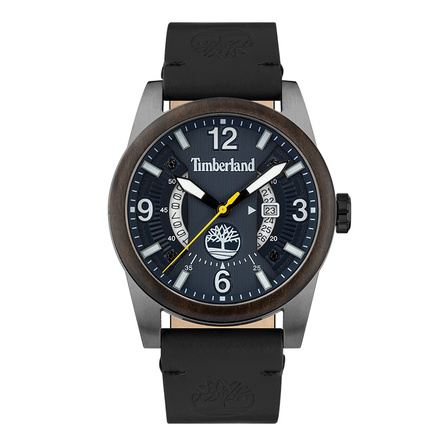 Timberland Ferndale Series Wrist Watch Quartz Movement Leather Strap Black Dial Men's Watch Three-Hand Rolling Date Window Dial Fashion Retro Pilot TDWGB2103403