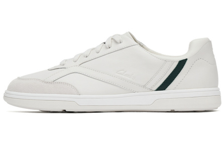 Clarks Cowhide Leather Clarks Craftravel Ace Lightweight Sport Casual Versatile Low-Top Skate Shoes Men's White