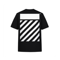 OFF-WHITE Classic Iconic Warning Line Fashion Light Luxury Trendy Versatile Short Sleeve T-Shirt Unisex черное