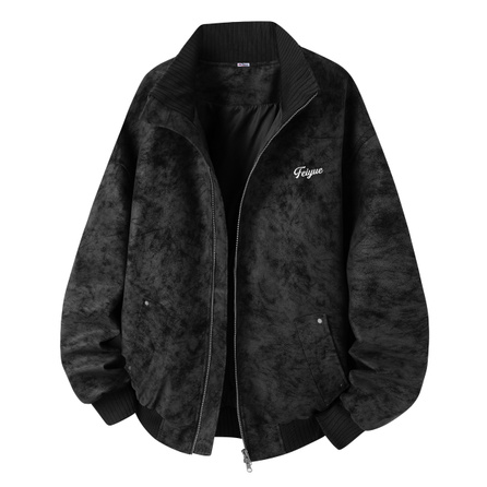 Feiyue American High Street Ins Pilot Jacket Men's Autumn Ribbed Design Stand Collar Jacket Casual Versatile Trendy Workwear Jacket Men's