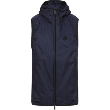 Moncler SS25 Moretan Solid Color Hooded Sleeveless Vest Men's Blue