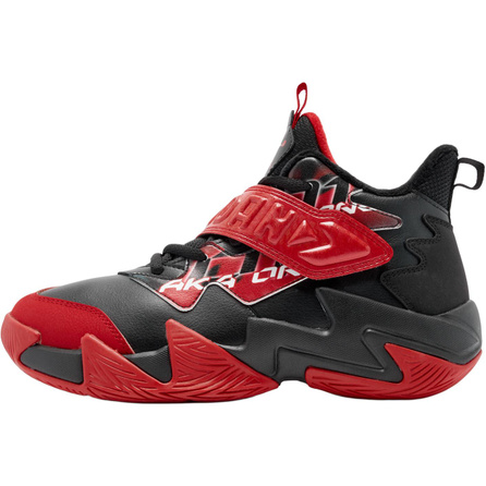 Jordan Synthetic Leather Fleece-Lined Warm Slip-Resistant Wear-Resistant Mid-Top Kids Basketball Shoes Black Red Youth
