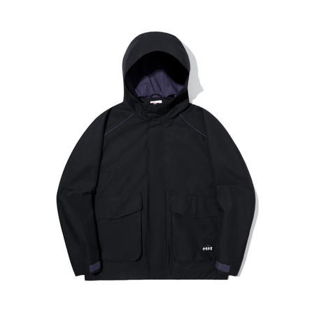 Li-Ning Outdoor Series Loose Sport Raglan Hooded Long Sleeve Windbreaker Unisex Black
