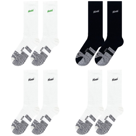 NICEID Letter Print Anti-Slip Sports Long Socks High-Top Socks Men's 4-Pack