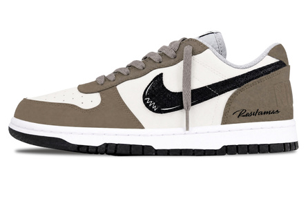 Custom Sneakers Nike Big Desert Cocoa Split Leather Premium Light Luxury Boyfriend Couple Campus American Street Minimalist Versatile Youthful Maillard Wear-Resistant Non-Slip Low-Top Skate Shoes Unisex