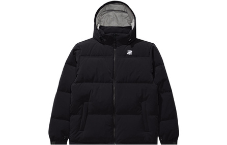 UNDEFEATED Solid Color Hooded Zipper Fitted Long Sleeve Down Jacket Unisex