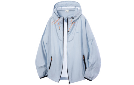 Warrior 'Riding the Waves' Series UPF50+ Simple Lightweight Quick-Dry Breathable Drawstring Color-Blocking Outdoor Sports Hooded Windproof UV Ray Ice Silk Skin Jacket Cooling Sun Protection Jacket Unisex