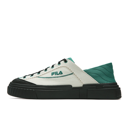 FILA MILANO Series LOOP 1+ Fault Line Shoes Fashion Minimalist Personality Trendy Classic Retro Casual Versatile Comfort Patchwork Breathable Lightweight Low-Top Canvas Shoes Men's Light Grey Yellow/Persian Green