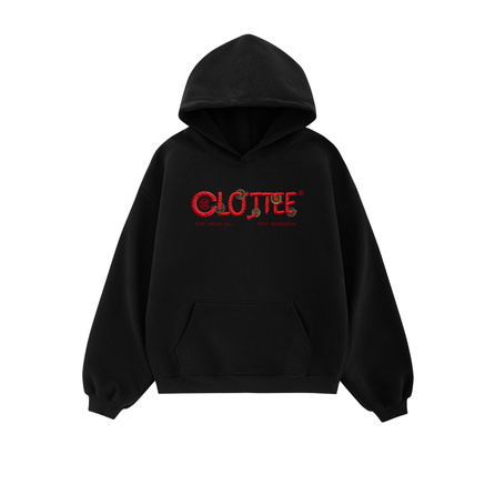 CLOT x CLOTTEE Guochao High Street Minimalist Rope Knot Copper Coin Element Logo Embroidery Print 420g Structured Loose Oversized Drop Shoulder Top Genderless Couple Daily Commute Casual Fall Winter Hoodie Unisex