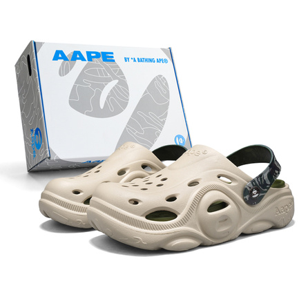 Aape Ape Camo Print Summer Outer Wear Slide Sandals Cool Breathable EVA Thick Sole Arch Support Wear-Resistant Anti-Slip Outdoor Casual Dual-Wear Beach Water Trekking Gift Box Clogs Men's