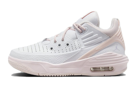Jordan Max Aura 5 Anti-Kick Low-Top Children's Basketball Shoes Pink White Teenagers