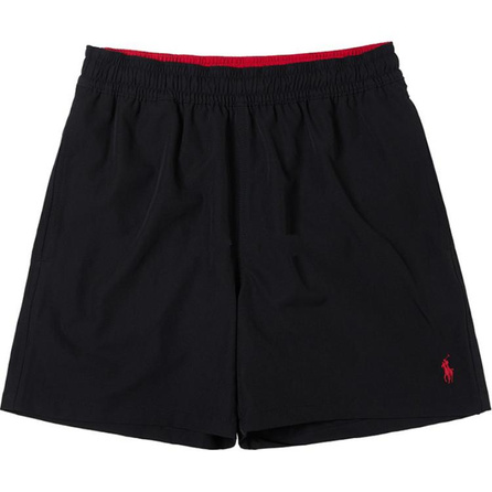 Polo Ralph Lauren Solid Color Letter Logo Embroidery Elastic Waist Mid-Rise Casual Shorts Men's Black