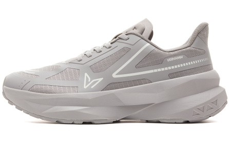 VEIDOORN Streamer Comfortable Durable Thick Sole Cushioning Shock Absorption Wrapping Rebound Support Wear-Resistant Lightweight Breathable Anti-Slip Low-Top Casual Urban Commute Sprint Training Running Shoes Unisex Gray