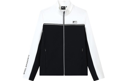 FILA Athletics Logo Print Zip Stand Collar Jacket Men's Legend Blue