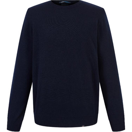 Paul & Shark Yachting Solid Round Neck Ribbed Trim Long Sleeve Knit Sweater Men's Navy Blue