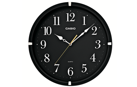 CASIO Fashion Trendy Minimalist Casual Ins Style Quartz Movement Resin Wall Clock Unisex Black IQ-88-1PF