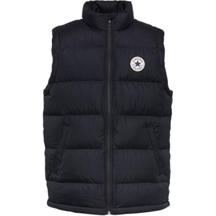 Converse Solid Color Stand Collar Fashion Versatile Vest Men's Black