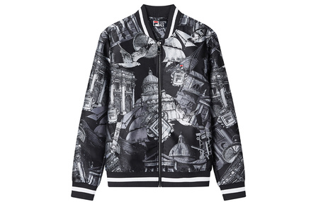 FILA Sport Casual Durable Woven Wind-Resistant Baseball Jacket Men's Black