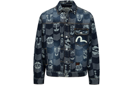 EVISU Denim Jackets Men Denim Blue