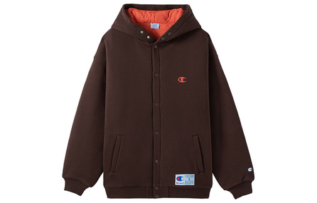 Champion FW24 ACTION STYLE Patchwork Embroidered Small C-Logo Warm Comfortable Casual Versatile Thick Fleece Lined Hooded Cotton Jacket Unisex