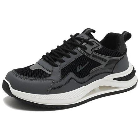 Warrior High-Quality Men's Shoes Mesh Fabric Synthetic Leather Fashion Thick-Sole Arch Support Long-Standing Comfort Spring/Summer Simple Classic Casual Versatile Retro Trendy Low-Top Dad Shoes Men's