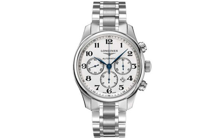 LONGINES Master Collection Automatic Mechanical Movement 30M Water Resistant Men's Watch Swiss Made 44mm White Dial Stainless Steel Case & Bracelet