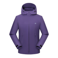Jeep American Urban Outdoor Hooded Jacket Couple Style Lightweight Windproof Warm Scratch-Resistant Wear-Resistant Functional Commute Travel Hiking Versatile Trendy Brand Softshell Skin-Friendly Daily Outing Mountaineering Hiking Camping Jacket Unisex фиолетовый