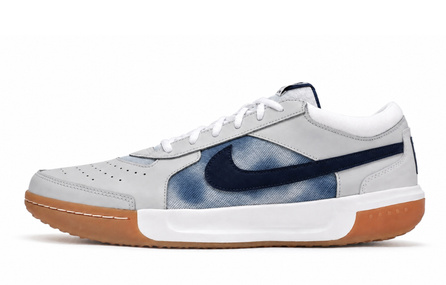 [Custom Sneakers] Nike Court Lite 3 Qi En Yu Zuo Harbor Court Retro Casual Refreshing Relaxed American Low-Top Tennis Shoes Men's Grey Blue