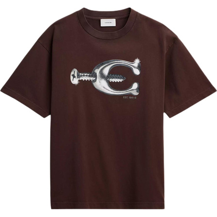COACH SS26 Cotton Ribbed Print Round Neck Short Sleeve T-Shirt Unisex