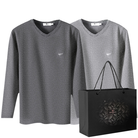 SEPTWOLVES V-Neck Invisible Base Layer Fleece-Lined Thickened Underwear Men's 2-Pack