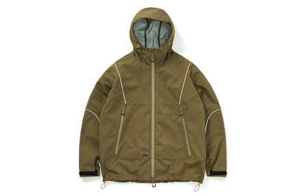 714STREET Japanese Minimalist Outdoor Reflective Hooded Teflon Waterproof Oil Stain Resistant Loose Jacket