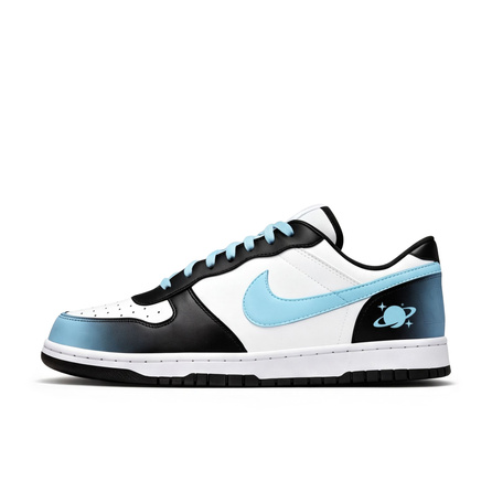 Custom SneakersNike Big Space Journey Distressed Gift Boyfriend Valentine's Day Graduation Season Black-White Panda Simple Fashion Nike Vintage Gray Tone Commute Versatile Skate Shoes Men's Blue-Black