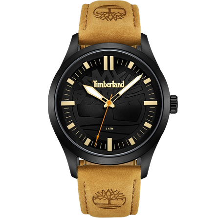 Timberland Rambush Collection Wrist Watch Quartz Movement Leather Strap Black Dial Men's Watches