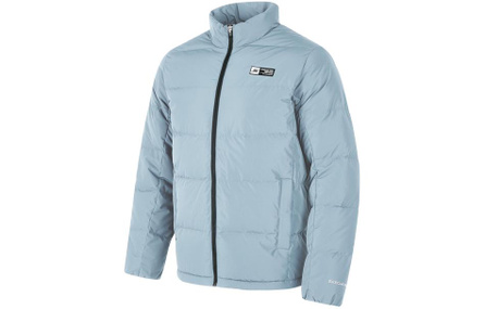 Skechers Solid Color Zipper Stand Collar Warm Versatile Down Jacket Men's Trade Wind Gray