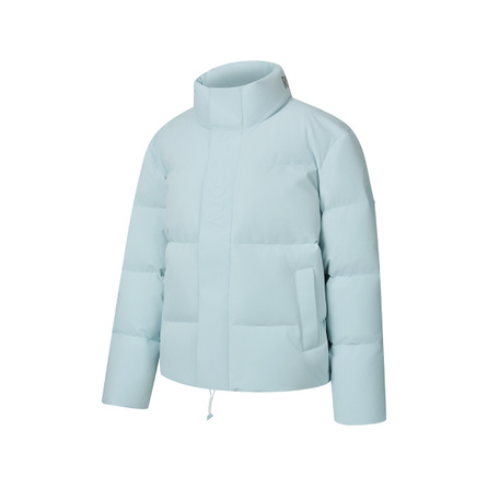 Saucony Urban Life Series Loose Simple Versatile Windproof Fashion Warm Stand Collar Zip Short Long Sleeve Down Jacket Unisex Cloud Mountain Blue