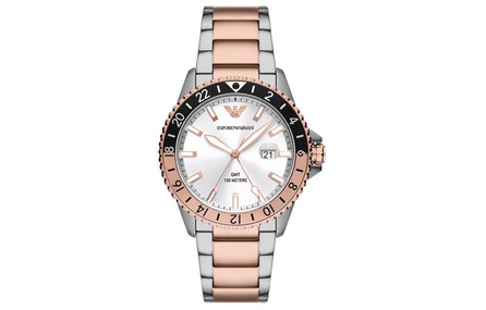 EMPORIO ARMANI Water Ghost Collection Wrist Watch Quartz Movement Stainless Steel Strap 42mm Silver Dial Men's Watches
