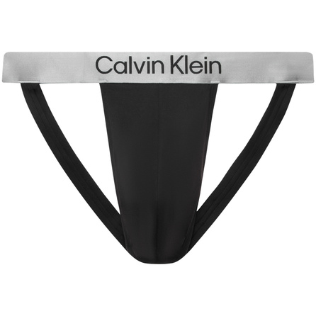 CALVIN KLEIN Iridescent Waistband Thin Sexy Mesh Thong Men's 1-Pack Space Black